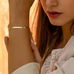 دستبند طلا 18 عیار زنانه میو گلد مدل هرینگبون کد BR506 سایز 18.5 سانتی متر