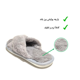 دمپایی روفرشی پولیشی زنانه نیکتا مدل ضربدری طوسی