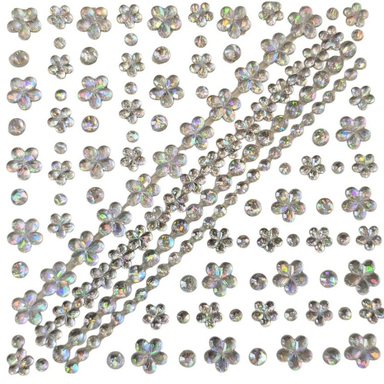 نگین صورت و ناخن طرح گل کد 105 بسته 167 عددی