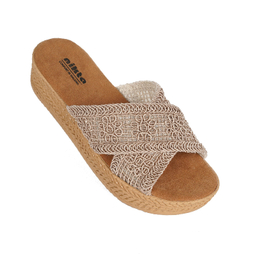 دمپایی زنانه نیکتا مدل فروغ رنگ نسکافه ای