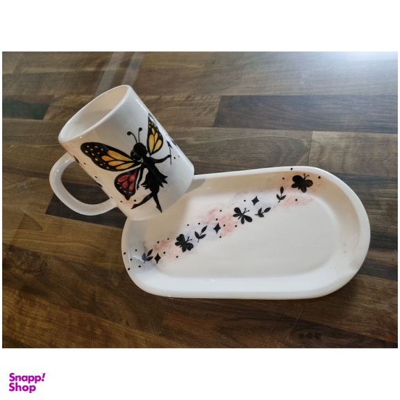 ست ماگ و زیرماگی سرامیکی طرح فرشته