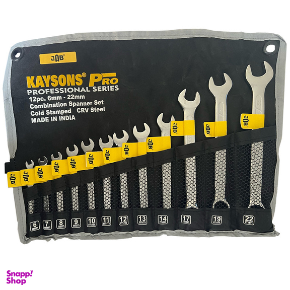 آچار یکسر تخت و یکسر رینگی جاب مدل JB-KAYSOS PRO مجموعه 12 عددی