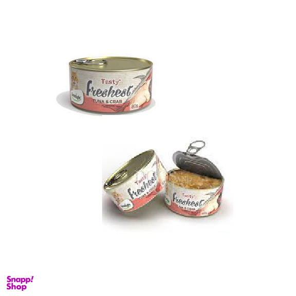 کنسرو غذای گربه دنتالایت مدل TUNA CRAB وزن 80 گرم بسته 6 عددی