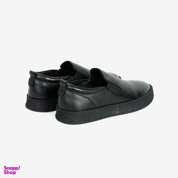 کفش روزمره مردانه چرم مشهد مدل J6377 رنگ مشکی