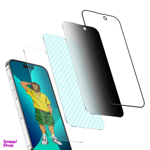 محافظ صفحه نمایش حریم شخصی گرین مدل Silicone Privacy-HD Plus مناسب برای گوشی موبایل اپل iPhone 14 Pro