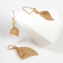 نیم ست زیور زنانه ژوپینگ کد 1171221733 رنگ طلایی