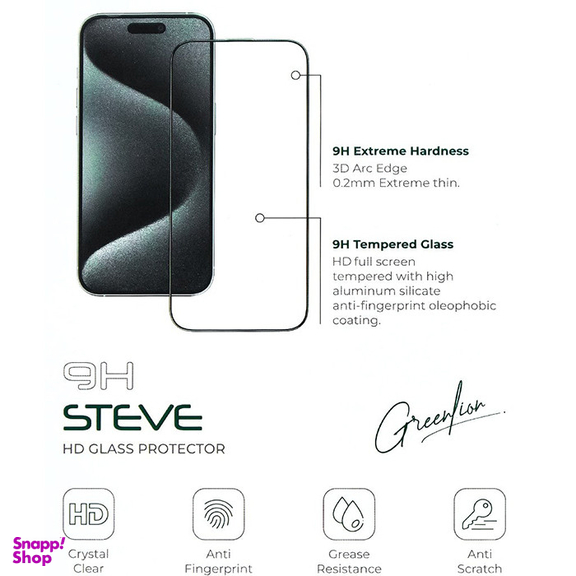 محافظ صفحه نمایش گرین لاین مدل 9H STEVE مناسب برای گوشی موبایل اپل IPhone 13/13 pro/14