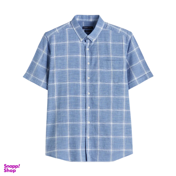 پیراهن آستین کوتاه مردانه ال سی وایکیکی مدل charder رنگ آبی