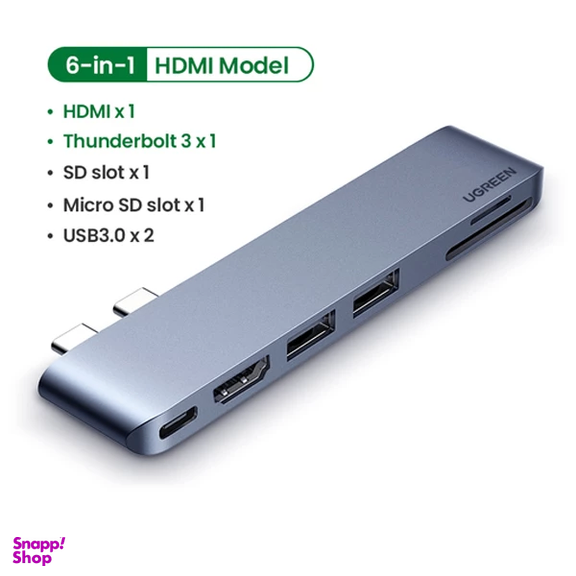 هاب 6 پورت Type-C یوگرین مدل 80856-CM380
