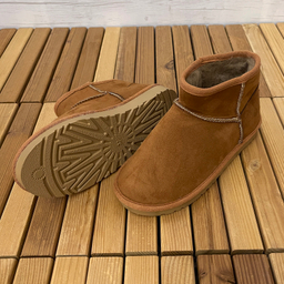 نیم بوت زنانه طرح آگ کوتاه رنگ عسلی