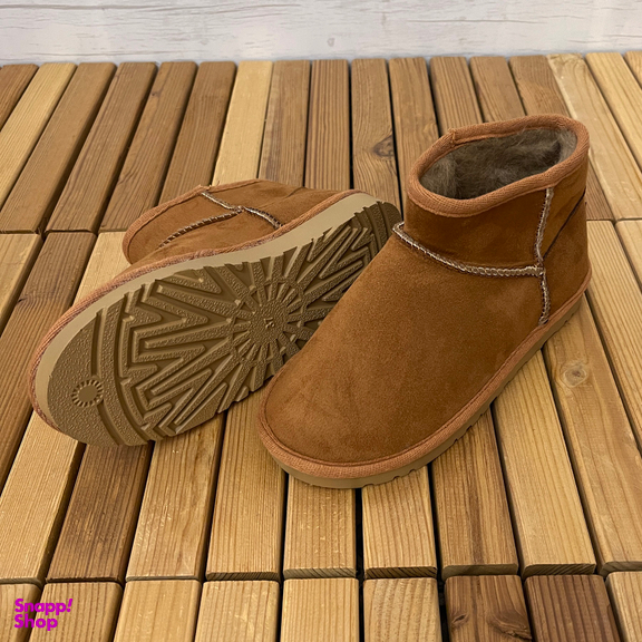 نیم بوت زنانه طرح آگ کوتاه رنگ عسلی