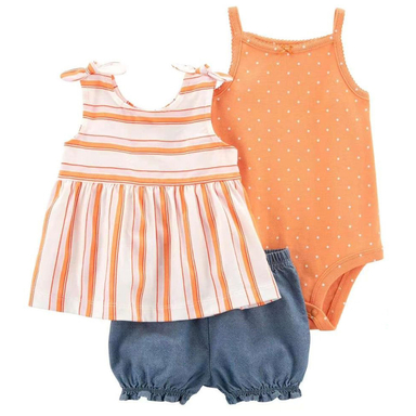 ست پیراهن و بادی و شلوارک نوزاد کد 2278