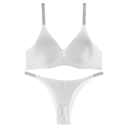 ست شورت و سوتین زنانه نوشه پوش مدل فنردار توری کد 90103 رنگ سفید