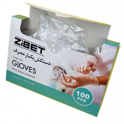 دستکش یکبار مصرف پلاستیکی زیبت بسته 100 عددی