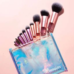 ست براش مسافرتی ده کاره به همراه کیف ریل تکنیک مدل Real Techniques Travel Mini Brush