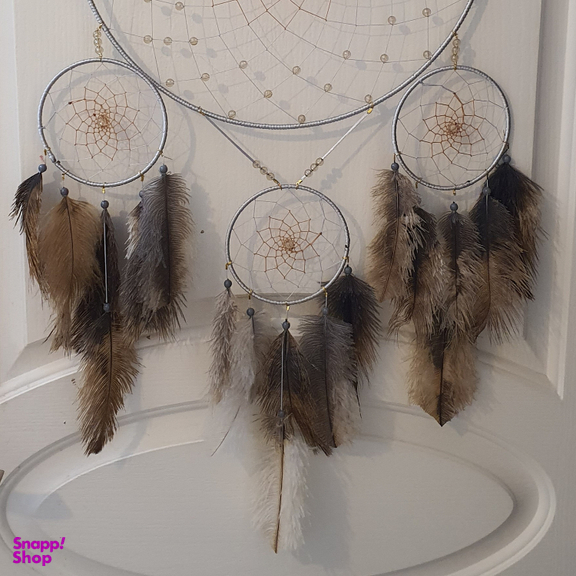 آویز دریم کچر مدل مهره دار رنگ نقره ای