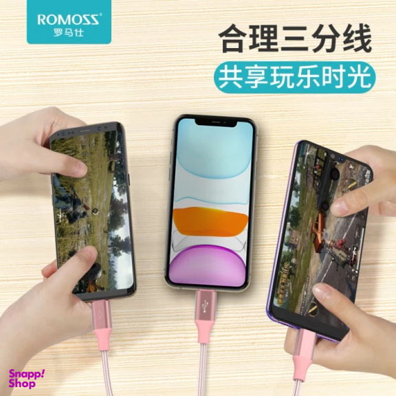 کابل تبدیل USB به MicroUSB/Lightning/Type-C روموس مدل CB25A طول 1.5 متر