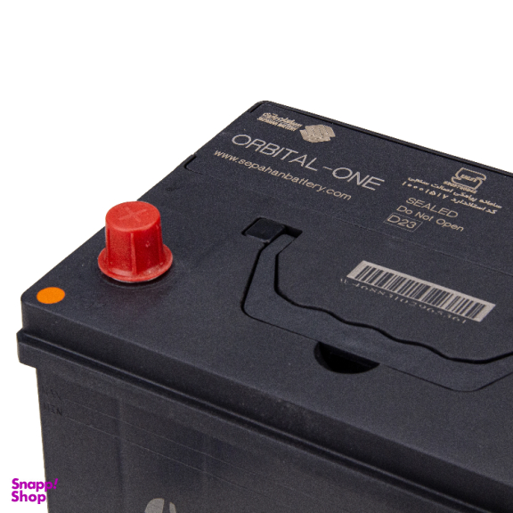 باتری 60 آمپر اسیدی خودرو سپاهان باتری مدل پایه بلند و قطب مخالف اوربیتال وان