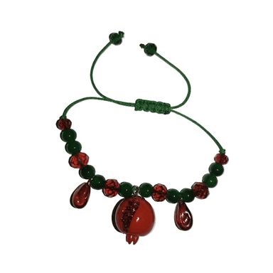 دستبند سنگی کریستال انار و دانه انار کد 313