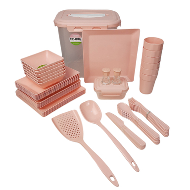 سبد پیک نیک و سرویس مسافرتی لاولی پلاست 58 پارچه کد TIK1160F