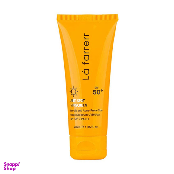 کرم ضدآفتاب و ضد لک بی رنگ لافارر مدل SPF 50 مناسب پوست های چرب و مستعد آکنه حجم 40 میلی لیتر
