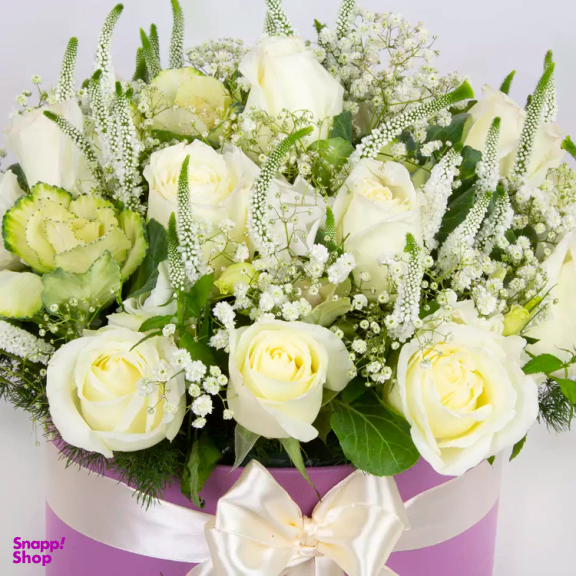 باکس گل طبیعی گل باختر مدل رز هلندی کد 19477