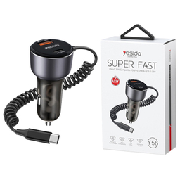 شارژر فندکی فست یسیدو مدل Y56 60W PD+QC3.0