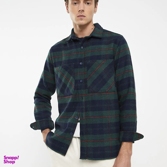 پیراهن آستین بلند مردانه ال سی وایکیکی مدل چارخونه