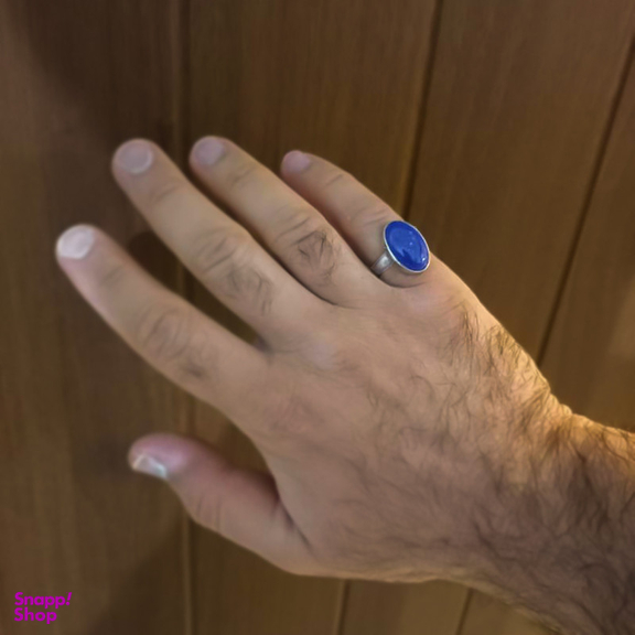 انگشتر نقره مردانه مانچو مدل لاجورد کد rs001-s7
