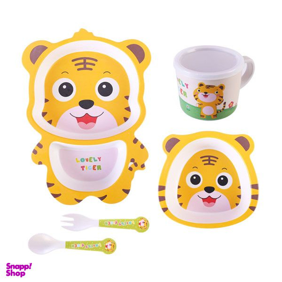 ظرف غذای کودک بامبو طرح ببر مجموعه ۴ عددی