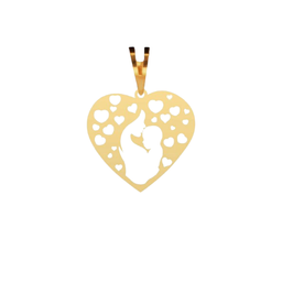 پلاک گردنبند طلا 18 عیار زنانه پانسی مدل مادر و کودک کد Pe517