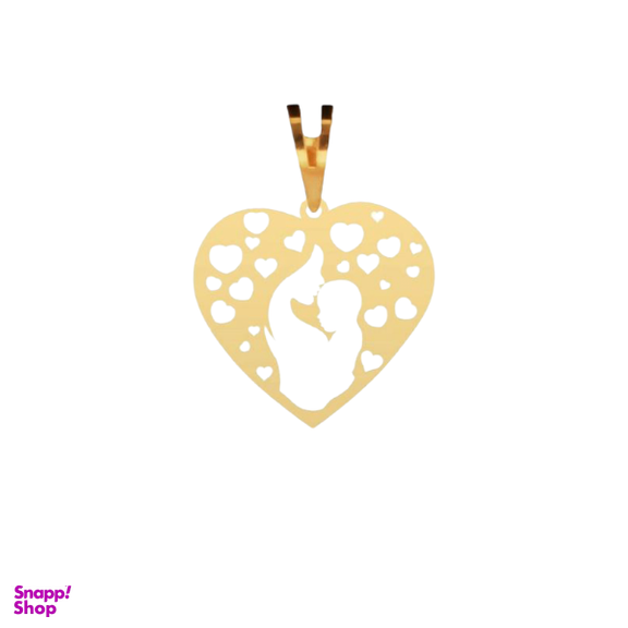 پلاک گردنبند طلا 18 عیار زنانه پانسی مدل مادر و کودک کد Pe517