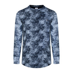 تیشرت آستین بلند مردانه طرح سنگی مدل 1993000 رنگ آبی