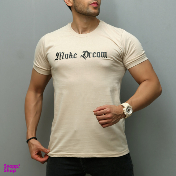تیشرت آستین کوتاه مردانه سارزی مدل dream_k.r.m رنگ کرم
