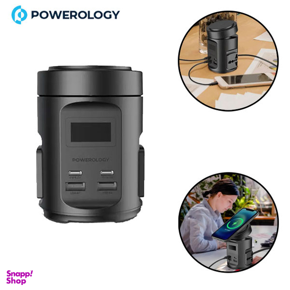 چند راهی برق و شارژر وایرلس مگ سیف پاورولوژی مدل MagSafe Power Hub PWCUQC014