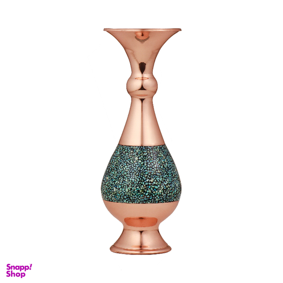 گلدان مسی فیروزه‌ کوبی مدل صراحی کد 16