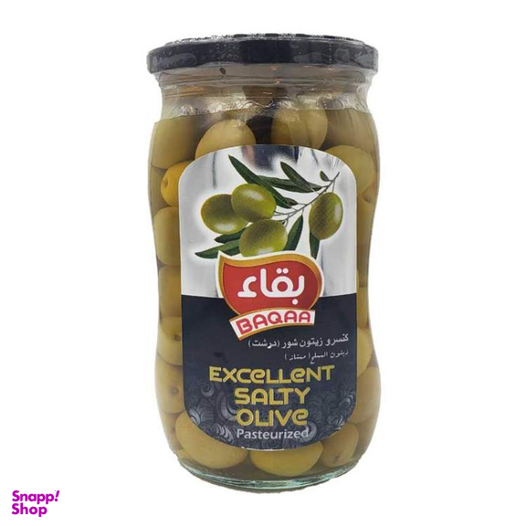 کنسرو زیتون شور درشت بقاء وزن 590 گرم
