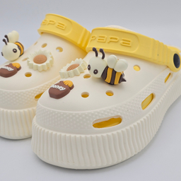 صندل بچگانه پاپا مدل کراکس کد 25335 رنگ کرم زرد