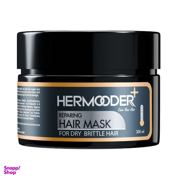 ماسک مو هرمودر مدل SOY PROTEIN مناسب موهای خشک و آسیب دیده حجم 300 میلی لیتر