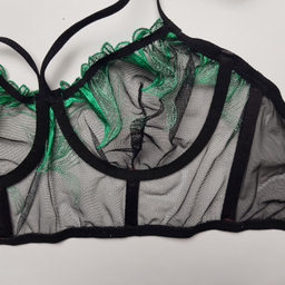 ست شورت و سوتین زنانه برتا مدل توری کد 1031ZG رنگ مشکی