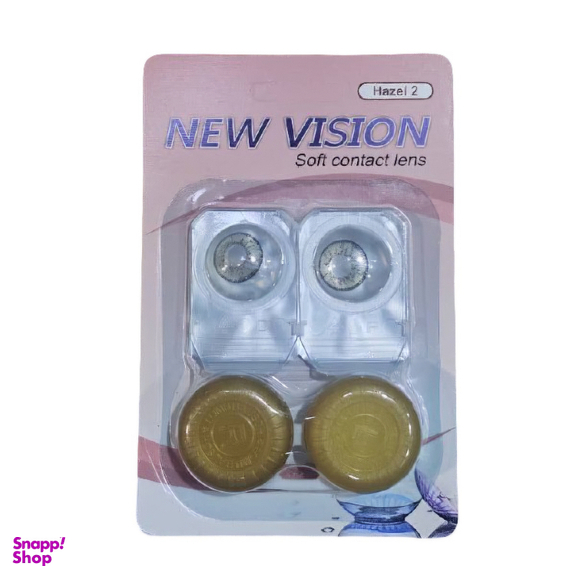 لنز چشم روزانه نیوویژن رنگ عسلی دور مشکی شماره 109 به همراه جالنزی