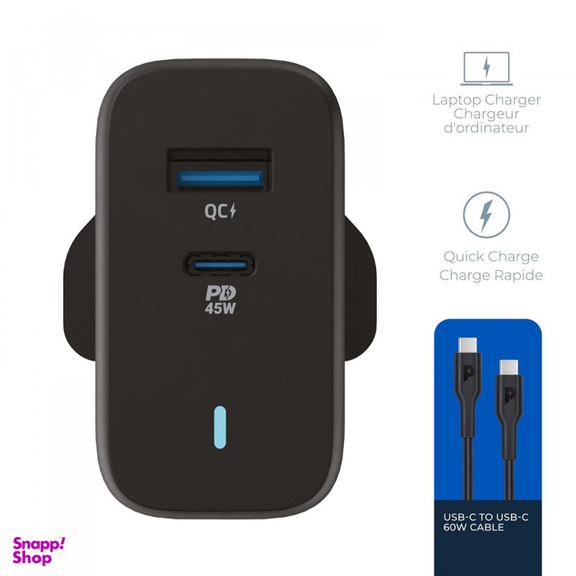 شارژر موبایل 63 وات پاورولوژی مدل pwcuqc004-c