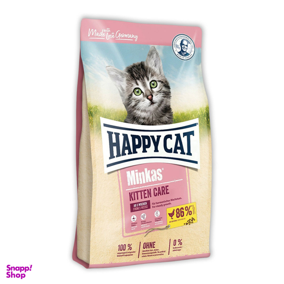 غذای خشک بچه گربه کیتن هپی کت مدل Minkas kitten care وزن 1.5 کیلوگرم
