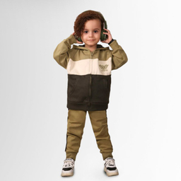 ست سویشرت و شلوار پسرانه مادر مدل مانی کد AM-MA-Maani نسکافه ای