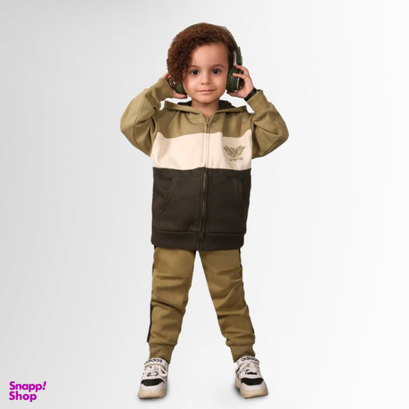 ست سویشرت و شلوار پسرانه مادر مدل مانی کد AM-MA-Maani نسکافه ای