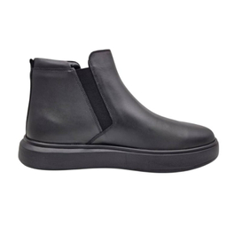 نیم بوت طبی مردانه چرم ریباری مدل Z10 رنگ مشکی
