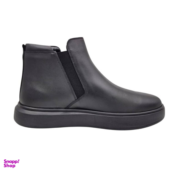 نیم بوت طبی مردانه چرم ریباری مدل Z10 رنگ مشکی