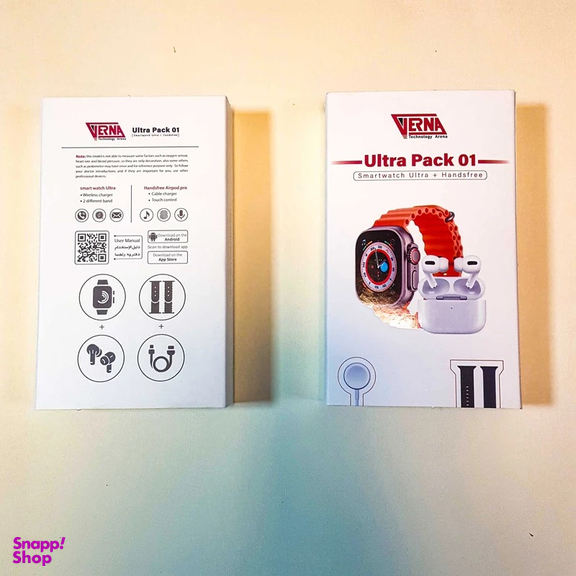 ساعت هوشمند ورنا مدل 01 Ultra Pack به همراه هندزفری بی سیم