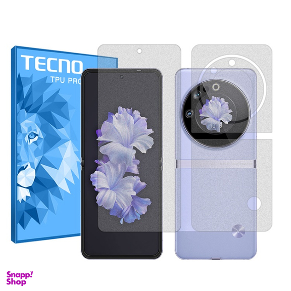 محافظ صفحه نمایش مات گوشی موبایل تکنو مناسب برای تکنو Phantom V Flip به همراه محافظ پشت گوشی