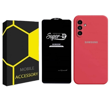 محافظ صفحه نمایش و کاور گوشی موبایل مدل Silicone مناسب برای سامسونگ Galaxy A15